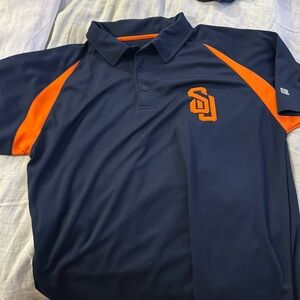 Vintage Syracuse University Polo XL Navy with Orange Trim SU Embroidery